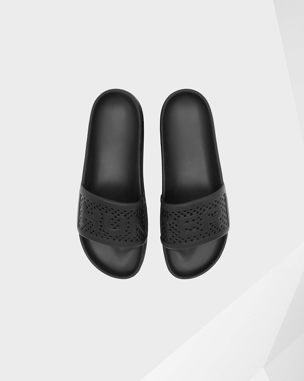 Hunter Original Lightweight Moulded Slides - Online Sale Mens Black - VEBPUT067